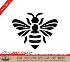 Bee Silhouette SVG - Simple Bee Illustration SVG
