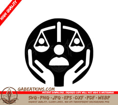 Justice Scales Icon SVG - Person Holding Scales SVG
