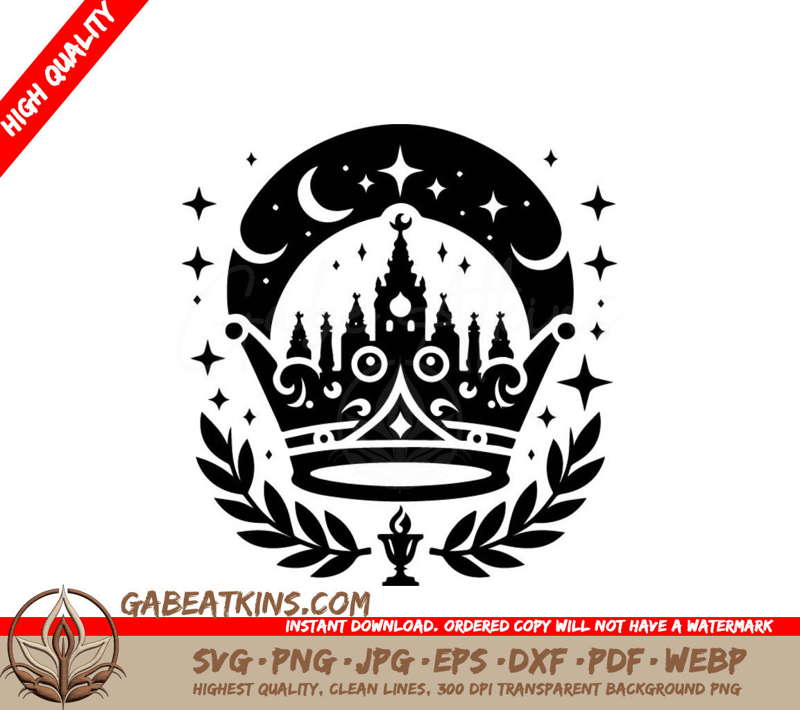 Crown & Castle Silhouette SVG Design SVG