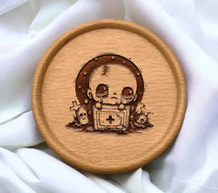 Cute Zombie Holding Cross Box SVG - Drawing SVG