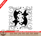 Black Cat Brothers Witch Hat SVG - Cute Halloween Design SVG