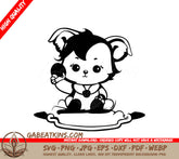 Cute Chinese Zodiac Monkey Holding a Ball -  Dog SVG SVG