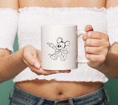 Mickey Mouse Line Art SVG - Disneyland Vector Illustration SVG