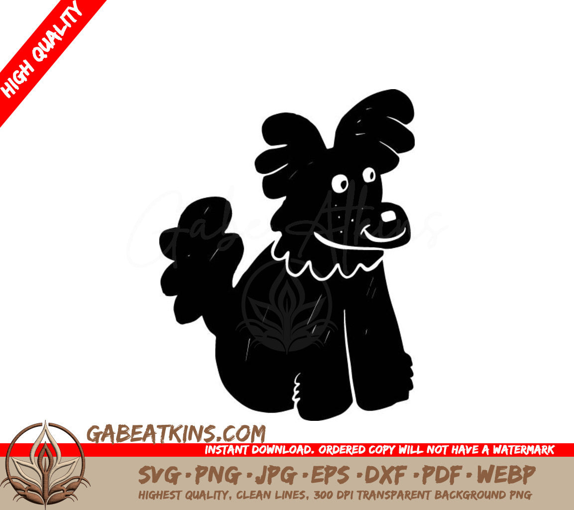 Smiling Cartoon Dog Silhouette SVG - SVG