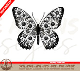 Monarch Butterfly SVG with Daisy Wings Digital Download (SVG & PNG)