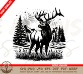 Stag in Nature SVG Cut File - Bring the Wild Outdoors to Your Crafts!