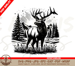 Stag in Nature SVG Cut File - Bring the Wild Outdoors to Your Crafts!