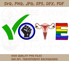 Vote SVG File | Political Activism, Reproductive Rights, Black Lives M | Vote 2024 SVG, PNG, EPS, DFX, JPG, PDF, WEBP