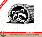 Cozy Raccoon Peeking Digital Download (SVG & PNG Files)