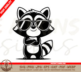 Chill Raccoon Boss Digital Download SVG PNG Files