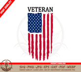 Patriotic Veteran SVG Digital Download | American Flag Tribute | Instant Download | Multiple Formats Included