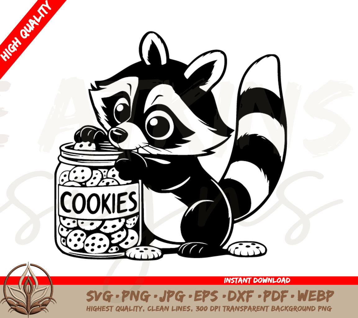 Raccoon with Cookies SVG - Cute Raccoon SVG for Crafts & Decorations