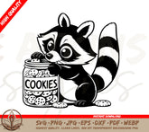 Raccoon with Cookies SVG - Cute Raccoon SVG for Crafts & Decorations