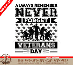 Military Tribute SVG Digital Download | Always Remember Never Forget | | Military Tribute SVG Digital Download