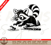 Raccoon SVG: Playful Raccoon Chasing a Frog: Perfect for Cricut Crafts