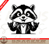 Mischievous Raccoon SVG - Add a Touch of Whimsy to Your Crafts - Rocker Raccoon