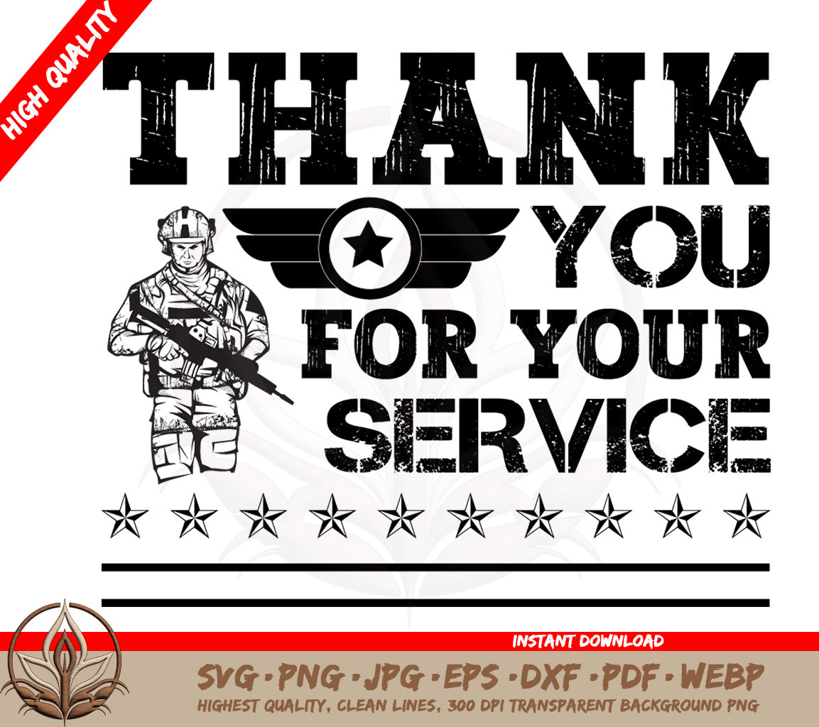 Thank you For your service SVG | Grateful Military Service Tribute SVG