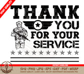 Thank you For your service SVG | Grateful Military Service Tribute SVG