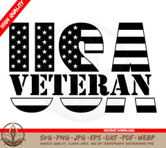 Patriotic USA Veteran Flag Lettering Graphic SVG | Patriotic USA Veteran Flag Lettering Graphic SVG