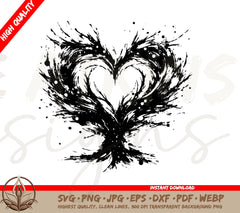 Minimalist Heart Drawing | Two Trees Coming Together to Form a Heart