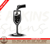 Sparkling Champaign Poured into Glass Digital Download