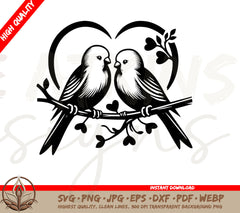 Heart Shaped Love Bird Digital Download (SVG, PNG)