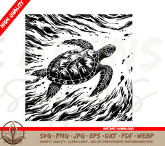 Turtle SVG - Turtle Water Dance Digital Download with SVG & PNG Files