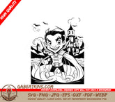 Dracula Castle Vampire Coloring Page SVG for Kids SVG