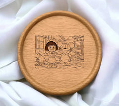 Girl and Mouse Holding Hands SVG Illustration SVG