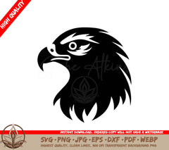 A Black And White Image Of An Eagle Head