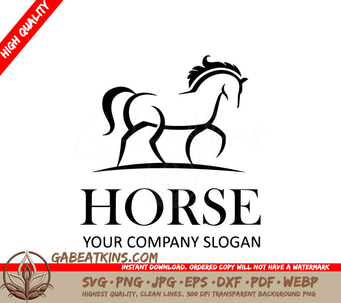 A Black And White Logo For A Horse Company SVG - emblem of horse SVG
