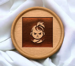 Angry Child Face SVG - Illustration SVG