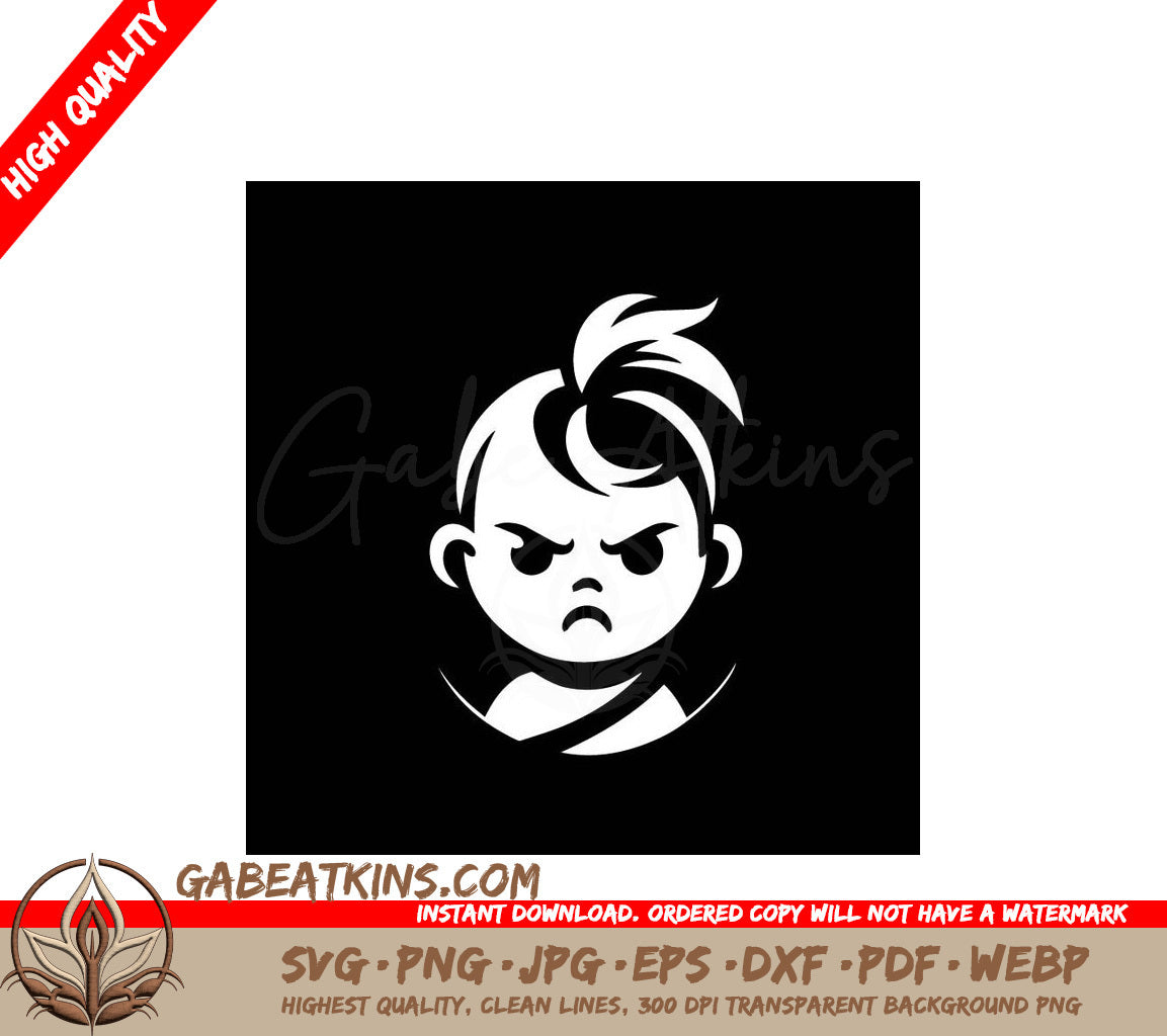 Angry Child Face SVG - Illustration SVG