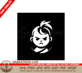 Angry Child Face SVG -  Illustration SVG