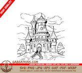 Castle with Stairs SVG - Coloring Page SVG