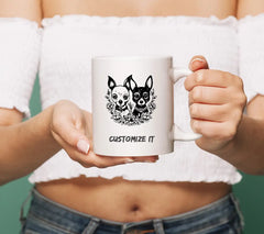 Chihuahua Flower Bouquet SVG - Flat Design Dog Illustration SVG