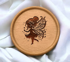 Fairy Silhouette SVG - Flat Design Vector Illustration SVG