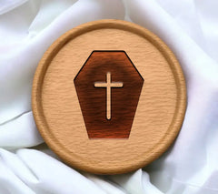 Halloween Coffin SVG - Black Coffin with White Cross SVG