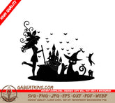 Halloween Silhouette Collection Fairy, Cats, Bats, Castle SVG SVG