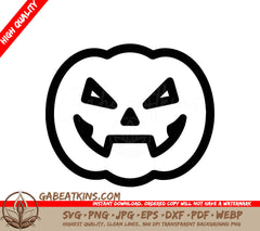Halloween Pumpkin with Fangs SVG - Drawing for Stickers SVG
