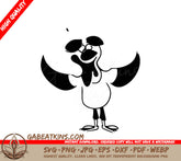 Bird with Outstretched Wings SVG - Indian Village Background SVG