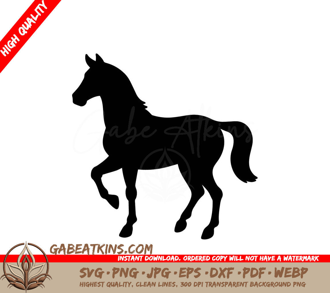 A Black Silhouette Of A Horse Standing On Its Hind Legs SVG - horse silhouette isolated on white SVG
