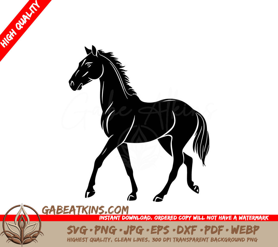 A Horse On A White Background SVG - horse silhouettes SVG