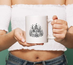 Castle with Trees & Stars SVG Illustration SVG