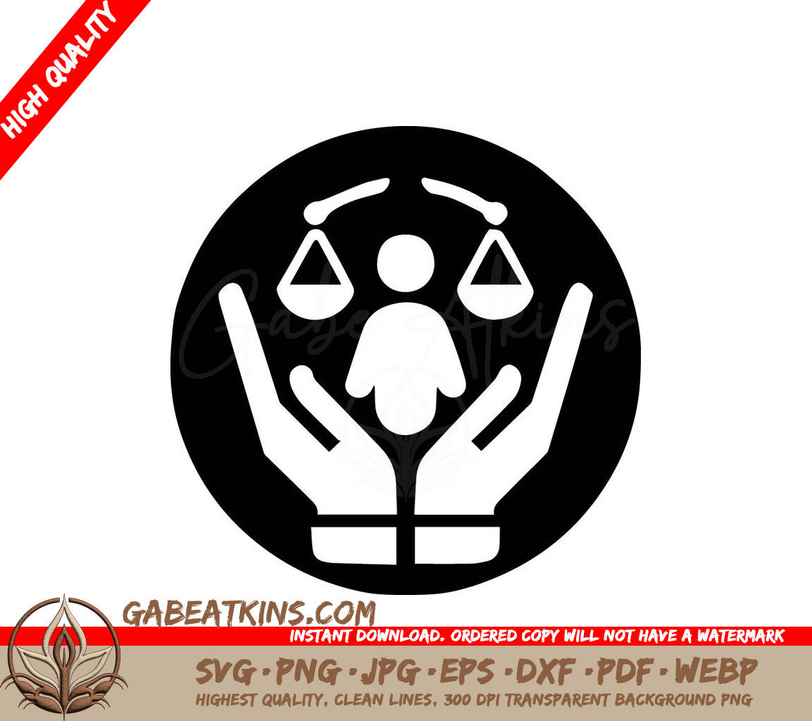 Justice Hands SVG - Person & Scales Icon SVG