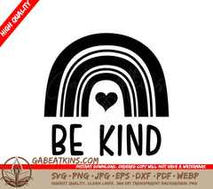 Rainbow Heart SVG - Be Kind Inspirational Design Bundle SVG