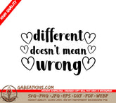 Different Doesnt Mean Wrong Inspirational SVG Design Bundle SVG
