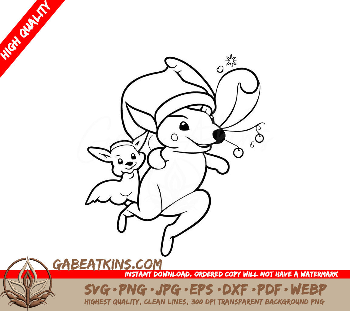 Fox, Squirrel, & Kangaroo Line Art SVG Bundle SVG