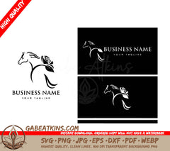 A Black And White Logo Of A Horse With A Flower On Its Back SVG - line art horse SVG