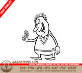 Lucky Man Holding Coin SVG Coloring Page SVG